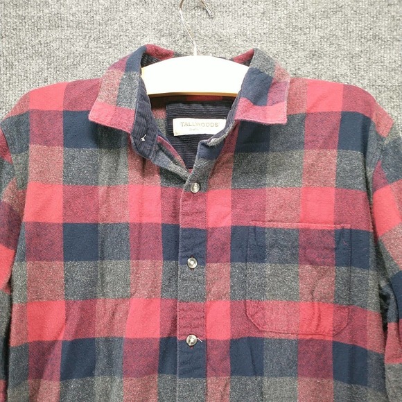 Tallwoods Bruno Milano Men's Flannel Button-Up Shirt Multi Small Check Cotton - Picture 3 of 13